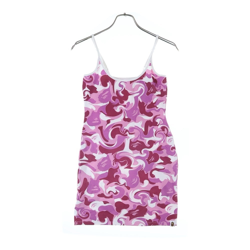 A BATHING APE(アベイシングエイプ) MARBLE CAMO CAMI BODYCON TEE ONEPIECE カモ総柄 キャミソールワンピース レディース ピンク