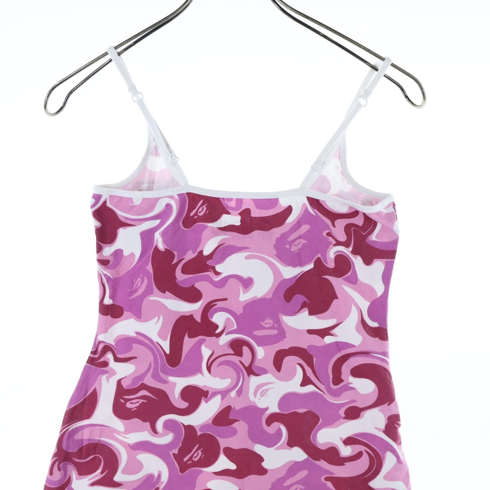 A BATHING APE(アベイシングエイプ) MARBLE CAMO CAMI BODYCON TEE ONEPIECE カモ総柄 キャミソールワンピース レディース ピンク