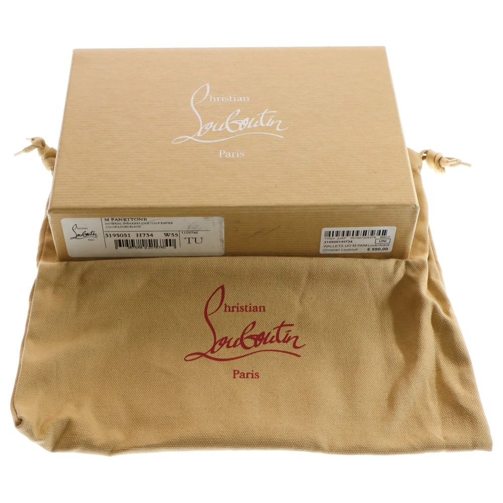 CHRISTIAN LOUBOUTIN(クリスチャンルブタン) Panettone パネトーネ ラバー切替レザーウォレット 長財布 ブラック/レッド 3195051 H734