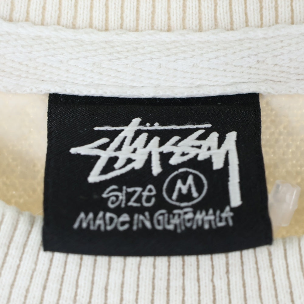 STUSSY(ステューシー) Dice Crew Pigment Dyed ダイス ピグメントダイ 両面プリント クルーネック長袖スウェットシャツ アイボリー