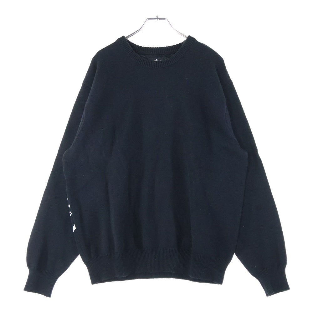 STUSSY(ステューシー) Laguna Icon Sweater ラグナアイコン クルーネック長袖ニットセーター ブラック 117223