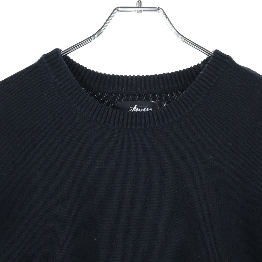 STUSSY(ステューシー) Laguna Icon Sweater ラグナアイコン クルーネック長袖ニットセーター ブラック 117223