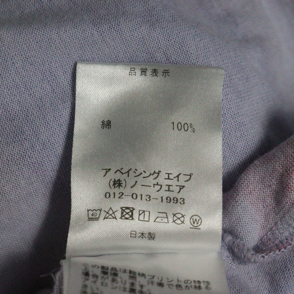A BATHING APE(アベイシングエイプ) LIQUID CAMO カモ総柄 ロゴプリント クルーネック半袖Tシャツカットソー パープル 001CSK302003L