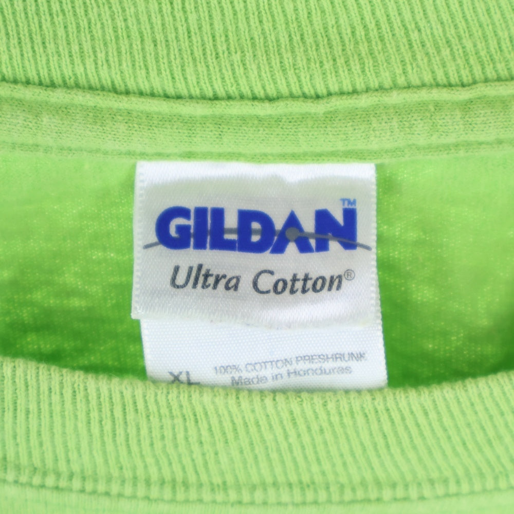 GILDAN(ギルダン) 両面プリントクルーネック長袖Tシャツカットソー グリーン