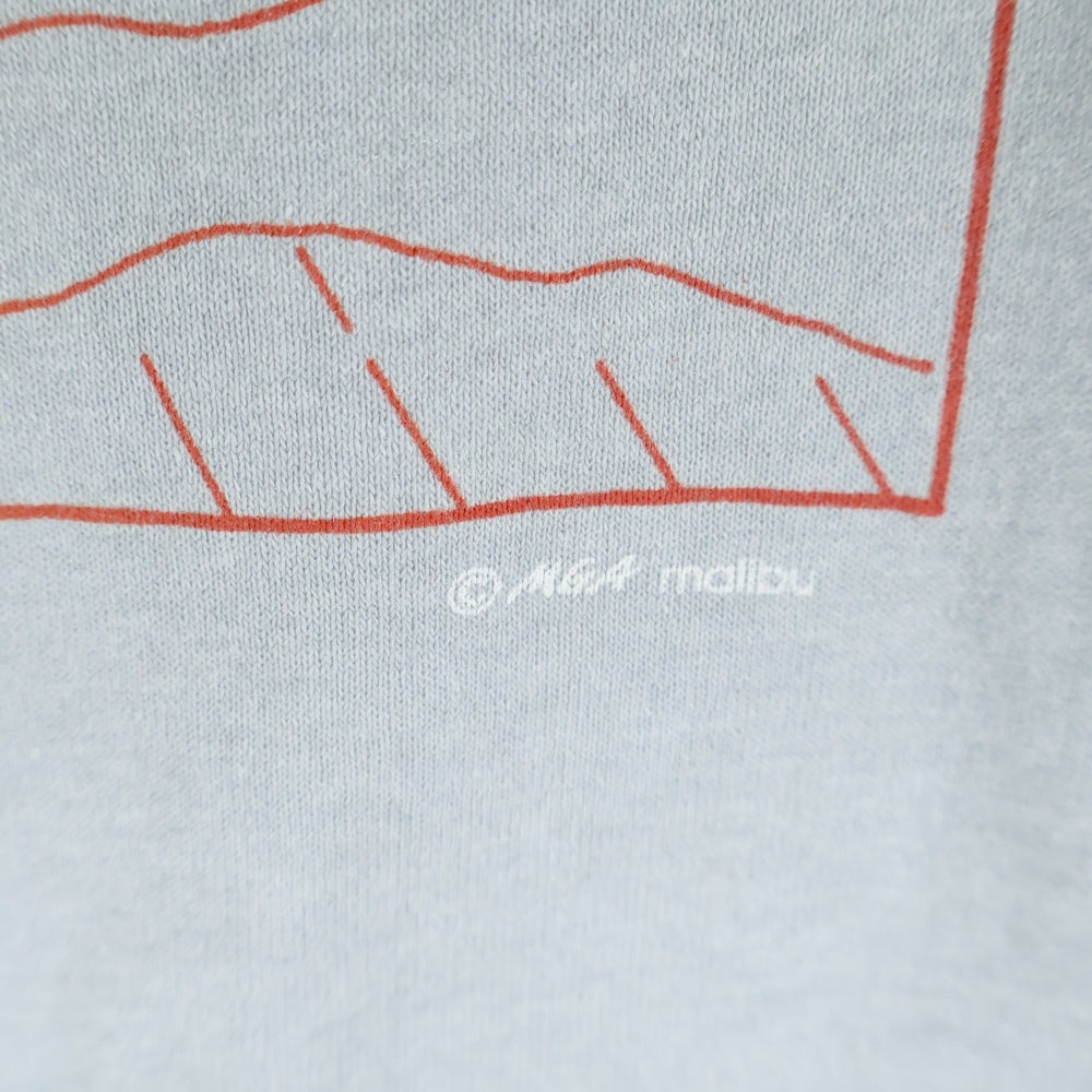 VINTAGE(ヴィンテージ) 80s HEF-T ミリタリーフロントプリントシングルステッチクルーネック半袖Tシャツカットソー グレー