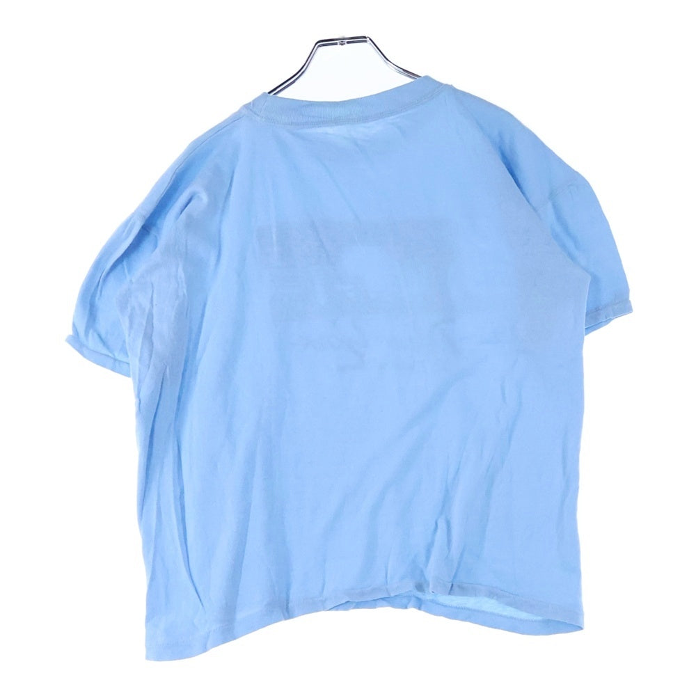 VINTAGE(ヴィンテージ) 70-80s Horizon フロントプリントシングルステッチクルーネック半袖Tシャツカット ブルー