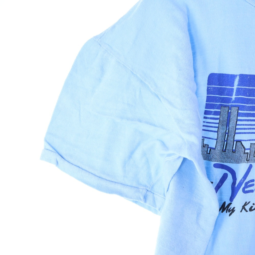VINTAGE(ヴィンテージ) 70-80s Horizon フロントプリントシングルステッチクルーネック半袖Tシャツカット ブルー