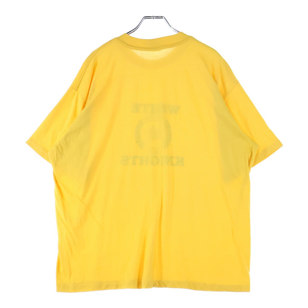 VINTAGE(ヴィンテージ) 80-90s XPRES KNITS 染み込みフロントプリントシングルステッチクルーネック半袖Tシャツカットソー イエロー