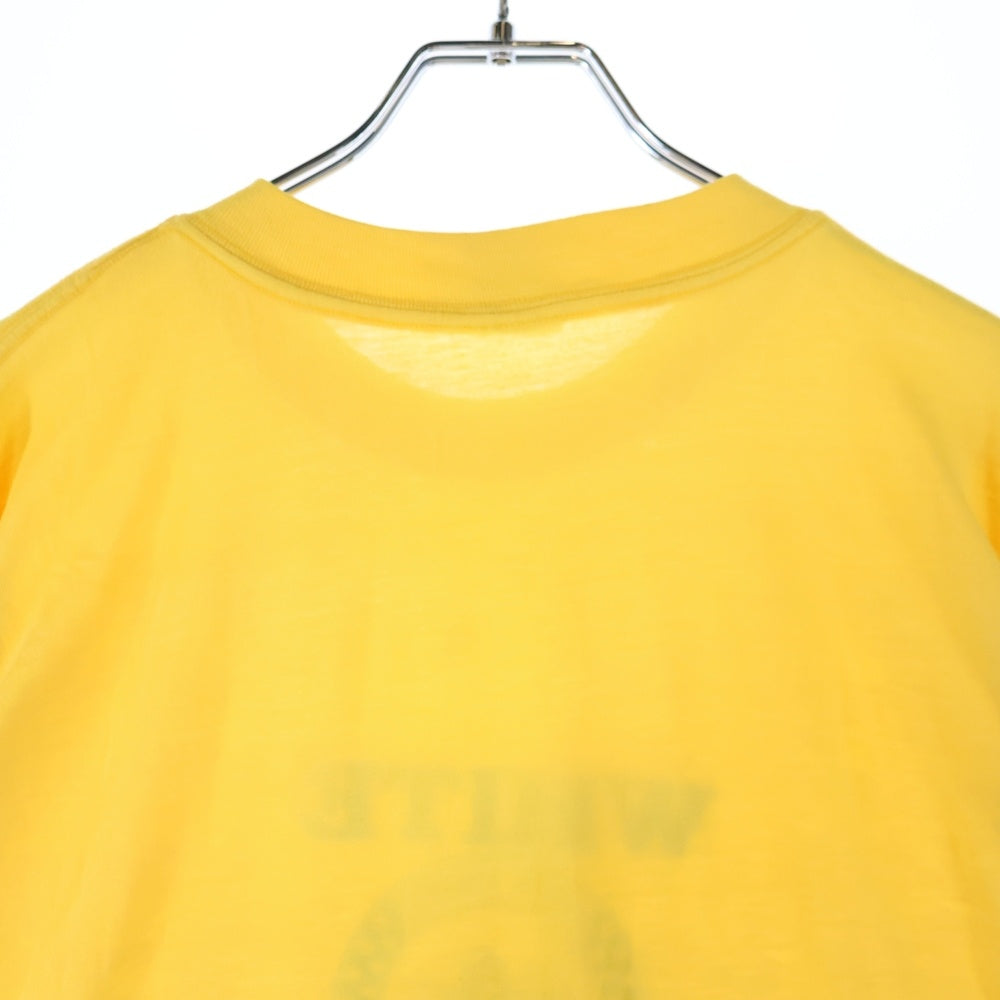 VINTAGE(ヴィンテージ) 80-90s XPRES KNITS 染み込みフロントプリントシングルステッチクルーネック半袖Tシャツカットソー イエロー