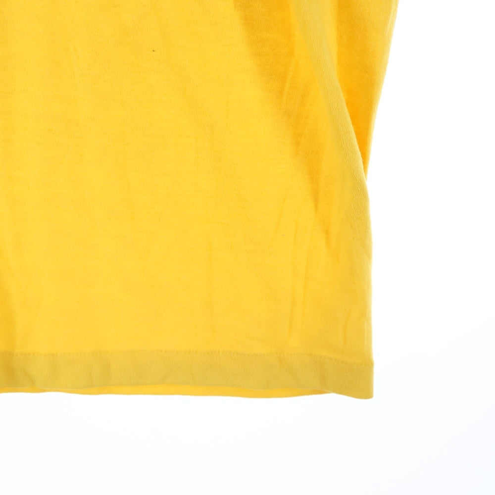 VINTAGE(ヴィンテージ) 80-90s XPRES KNITS 染み込みフロントプリントシングルステッチクルーネック半袖Tシャツカットソー イエロー