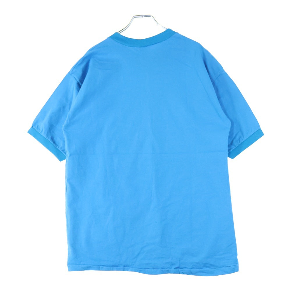 VINTAGE(ヴィンテージ) 80s GATSCO フロントプリントクルーネック半袖Tシャツカット ブルー