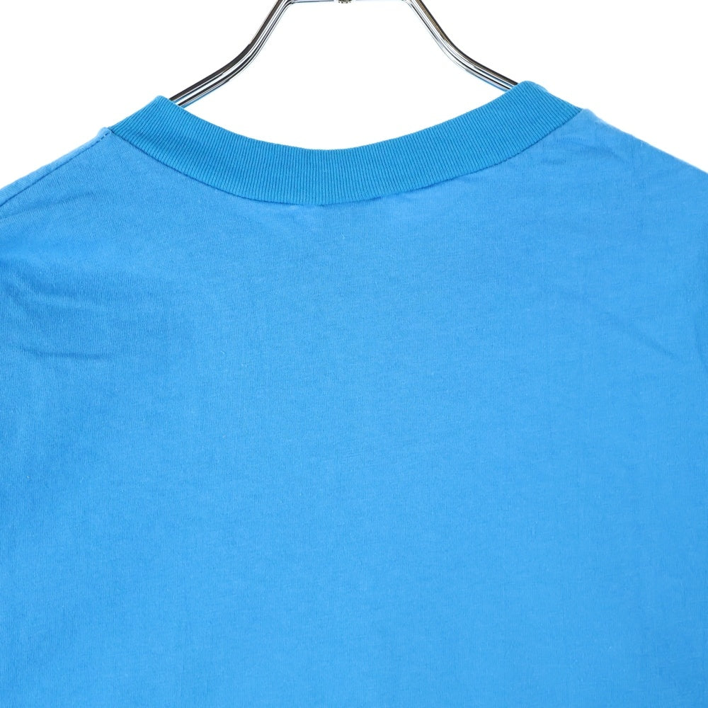 VINTAGE(ヴィンテージ) 80s GATSCO フロントプリントクルーネック半袖Tシャツカット ブルー