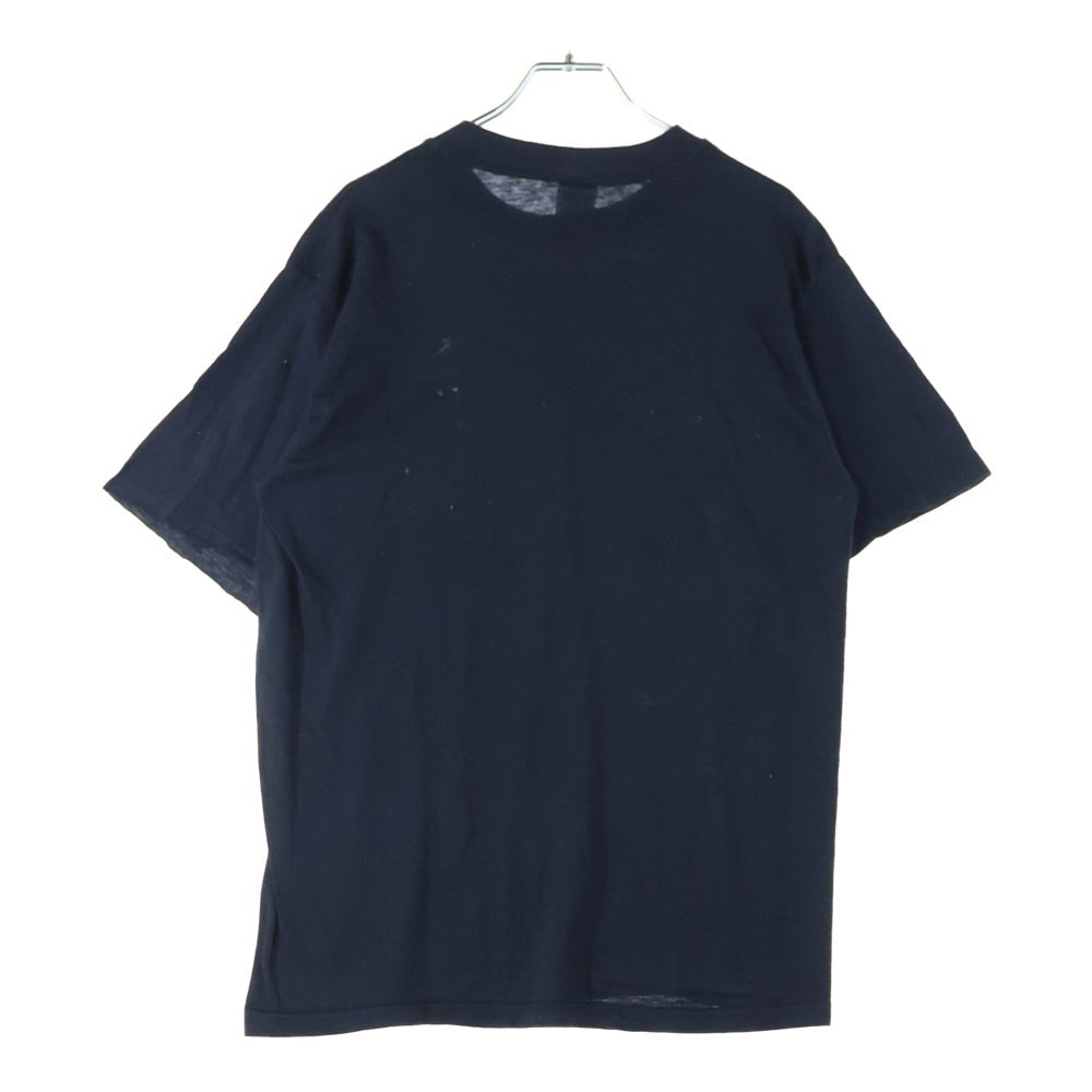 VINTAGE(ヴィンテージ) 90s Velva Sheen フロントプリントクルーネック半袖Tシャツカット ブラック