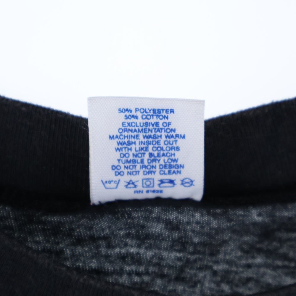 VINTAGE(ヴィンテージ) 90s Velva Sheen フロントプリントクルーネック半袖Tシャツカット ブラック