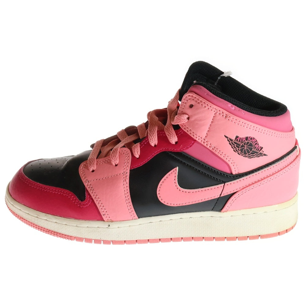 NIKE(ナイキ) ×A BATHING APE GS Air Jordan 1 Mid Coral Chalk ×アベイシングエイプ エアージョーダン1 ミッドカットスニーカー コーラルチョーク レディース 554725-662