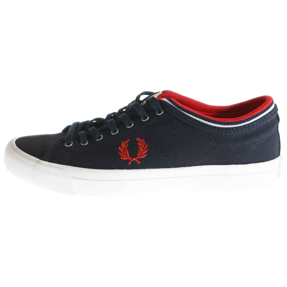 FRED PERRY(フレッドペリー) ロゴ刺繍入りローカットキャンバススニーカー ブラック US9/27cm B5210U/608