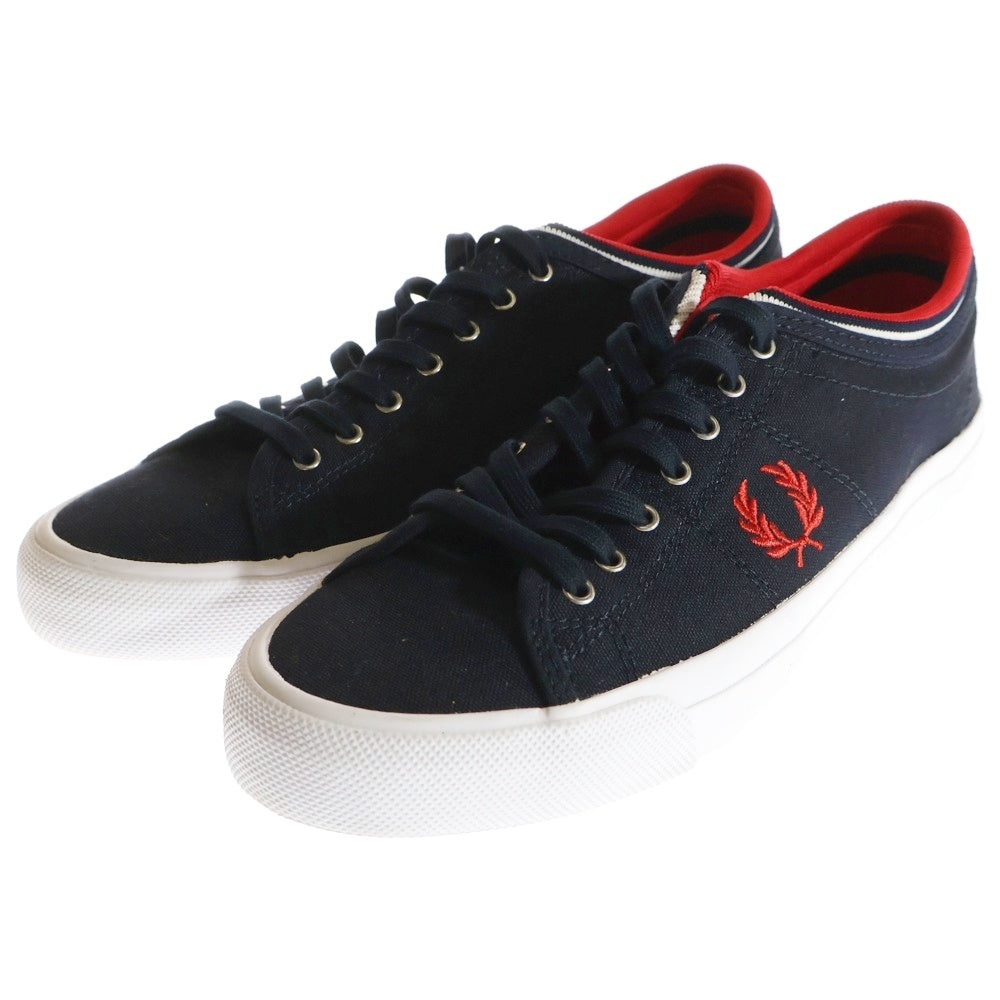 FRED PERRY(フレッドペリー) ロゴ刺繍入りローカットキャンバススニーカー ブラック US9/27cm B5210U/608