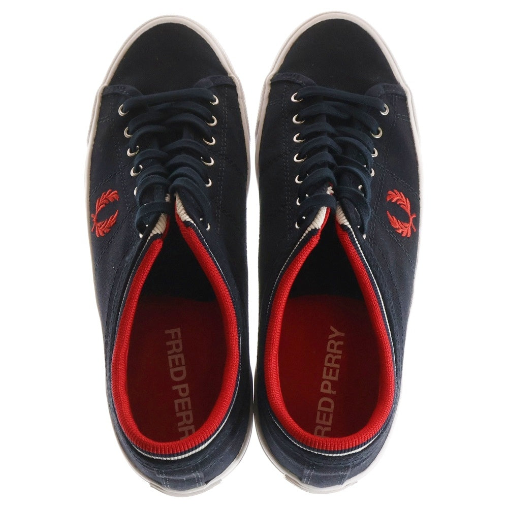 FRED PERRY(フレッドペリー) ロゴ刺繍入りローカットキャンバススニーカー ブラック US9/27cm B5210U/608