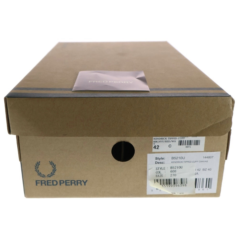FRED PERRY(フレッドペリー) ロゴ刺繍入りローカットキャンバススニーカー ブラック US9/27cm B5210U/608