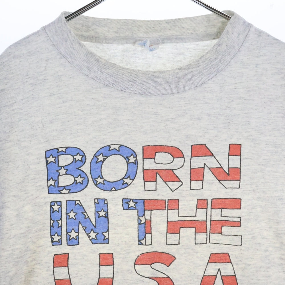 VINTAGE(ヴィンテージ) 90s BORN IN THE USA クルーネック半袖Tシャツカットソー グレー