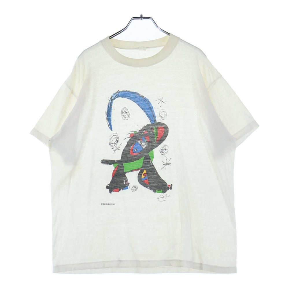 VINTAGE(ヴィンテージ) 90s Joan MILO ジョアンミロ フロントプリントクルーネック半袖Tシャツカットソー ホワイト