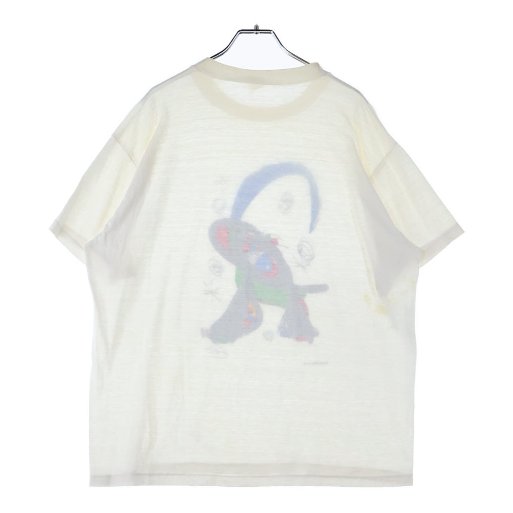 VINTAGE(ヴィンテージ) 90s Joan MILO ジョアンミロ フロントプリントクルーネック半袖Tシャツカットソー ホワイト