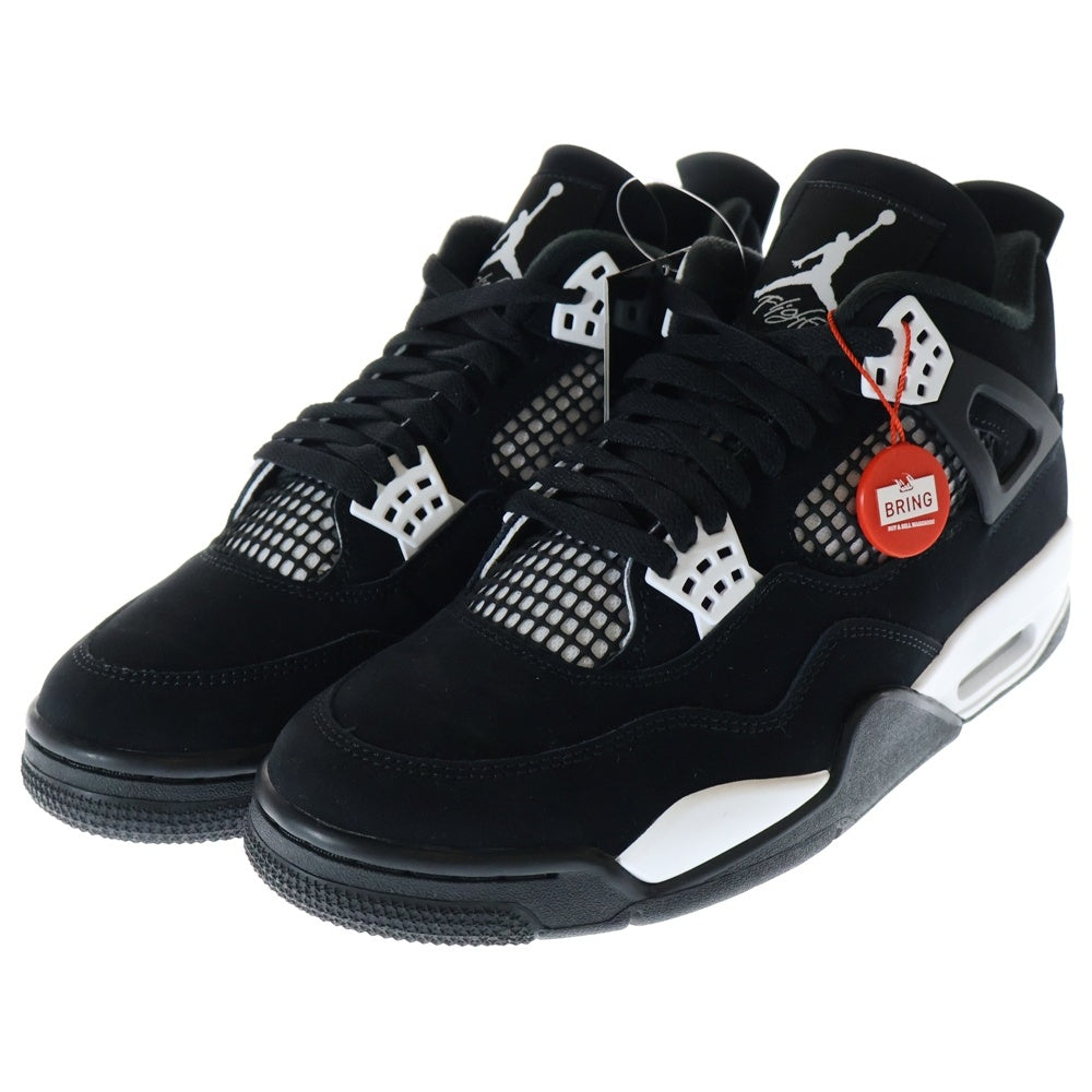 NIKE(ナイキ) Air Jordan 4 Retro White Thunder エアジョーダン4 レトロ ホワイトサンダー ハイカットスニーカー ブラック US9/27cm FQ8138-001