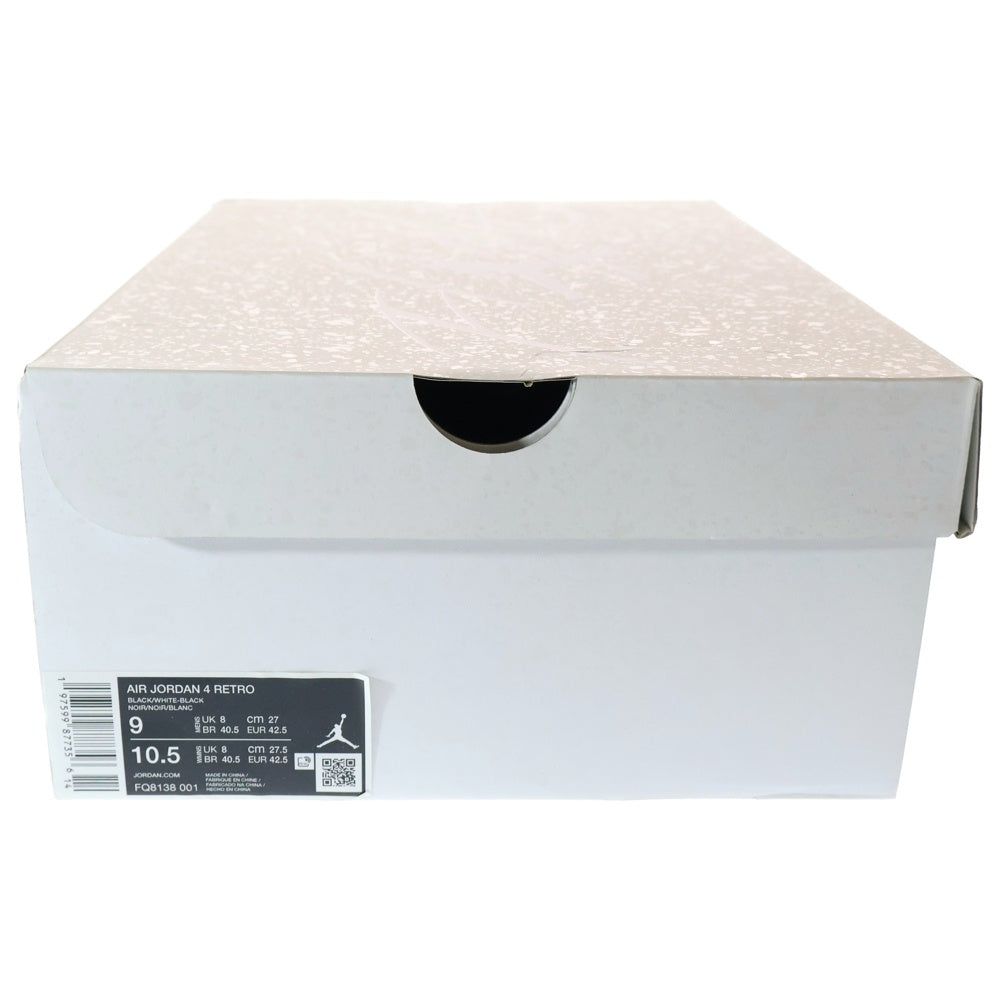 NIKE(ナイキ) Air Jordan 4 Retro White Thunder エアジョーダン4 レトロ ホワイトサンダー ハイカットスニーカー ブラック US9/27cm FQ8138-001