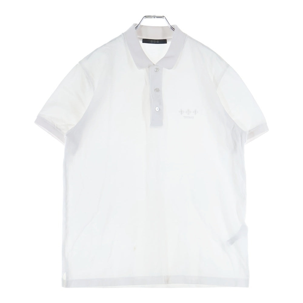TATRAS(タトラス) GEO ジェオ 胸ロゴ刺繍 鹿の子 半袖ポロシャツ ホワイト MTAT25S8272-M