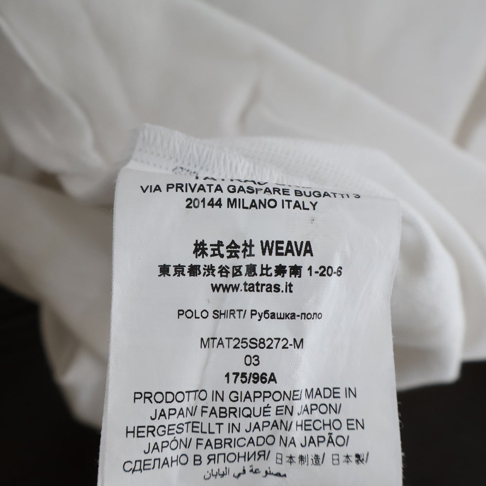 TATRAS(タトラス) GEO ジェオ 胸ロゴ刺繍 鹿の子 半袖ポロシャツ ホワイト MTAT25S8272-M