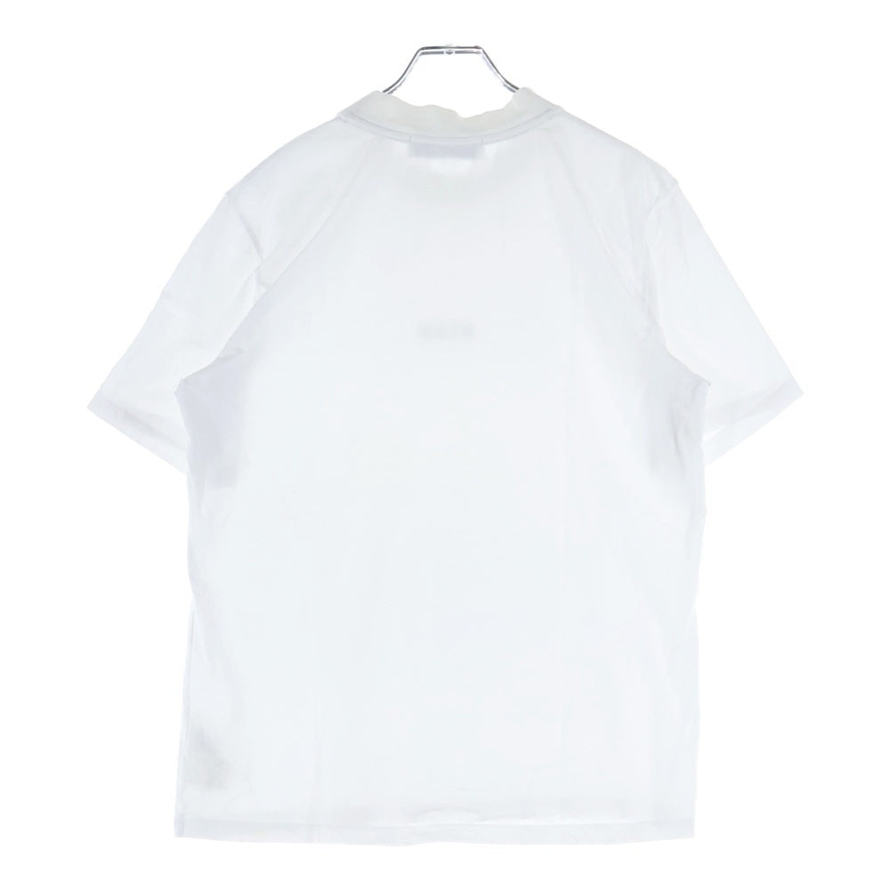 MSGM(エムエスジーエム) フロントロゴプリント クルーネック半袖Tシャツカットソー ホワイト 2440MM78