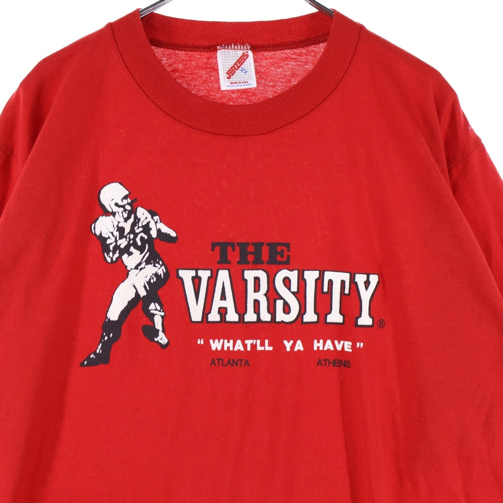 VINTAGE(ヴィンテージ) 80-90s JERZEES フロントプリントクルーネック半袖Tシャツカットソー レッド