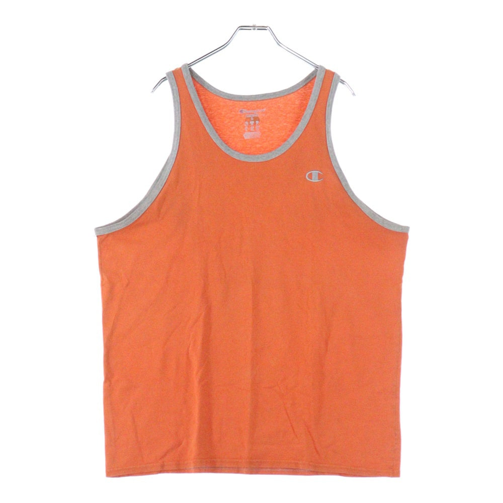 CHAMPION(チャンピオン) 00s Champion ロゴ刺繍クルーネックタンクトップ オレンジ