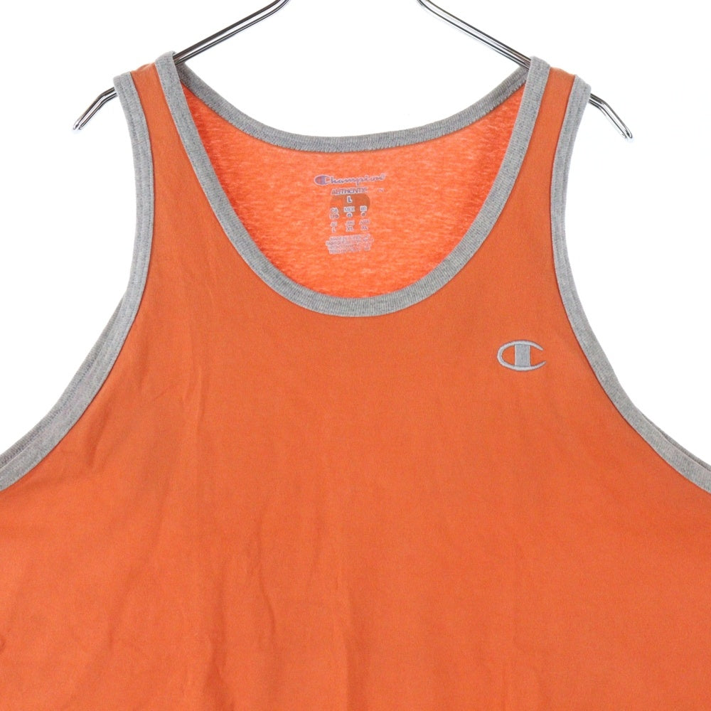 CHAMPION(チャンピオン) 00s Champion ロゴ刺繍クルーネックタンクトップ オレンジ