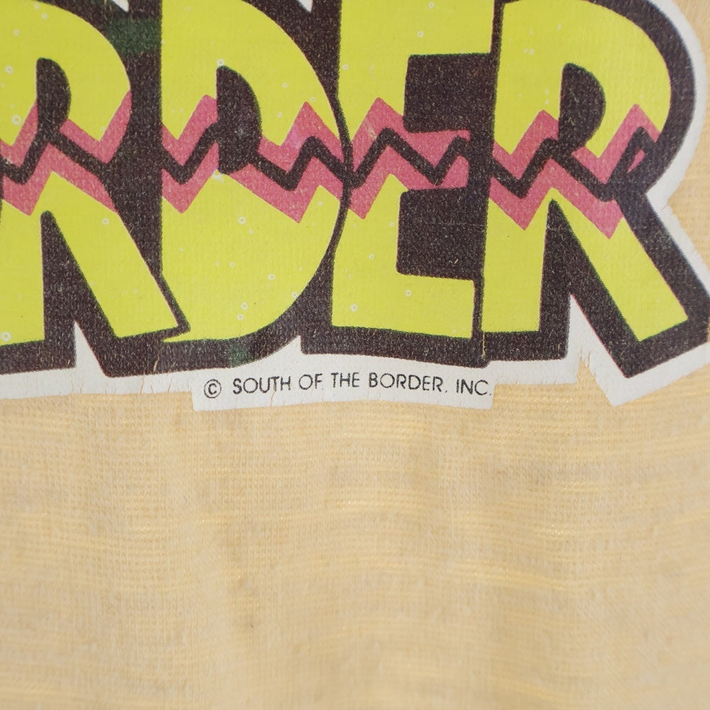 VINTAGE(ヴィンテージ) 80-90s SOUTH OF THE BORDER フロントプリントクルーネック半袖Tシャツカットソー ベージュ