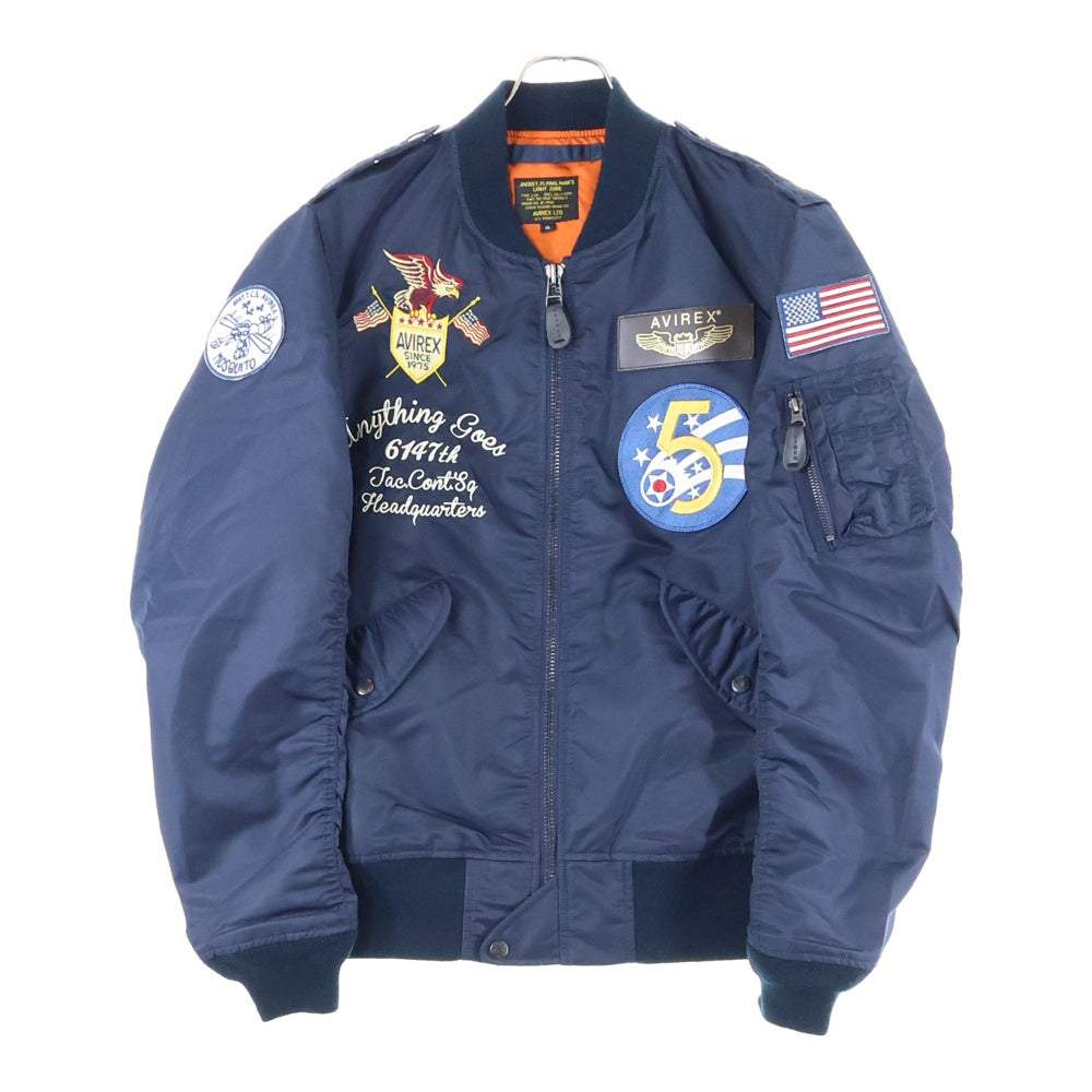 AVIREX(アヴィレックス) WEB&DEPOT限定 L-2 5th AIR FORCE バック刺繍 フライトジャケット ネイビー 783-7152021