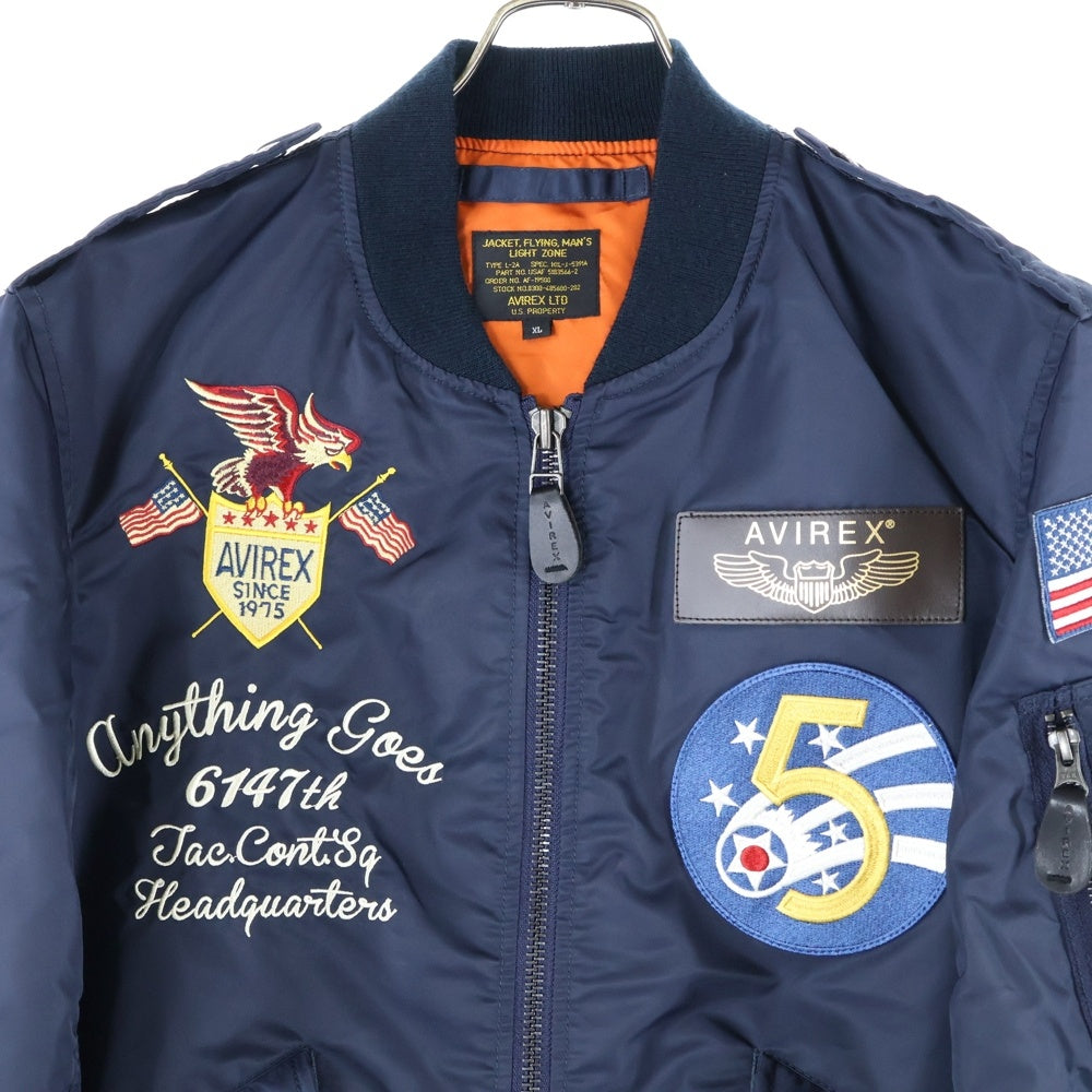 AVIREX(アヴィレックス) WEB&DEPOT限定 L-2 5th AIR FORCE バック刺繍 フライトジャケット ネイビー 783-7152021