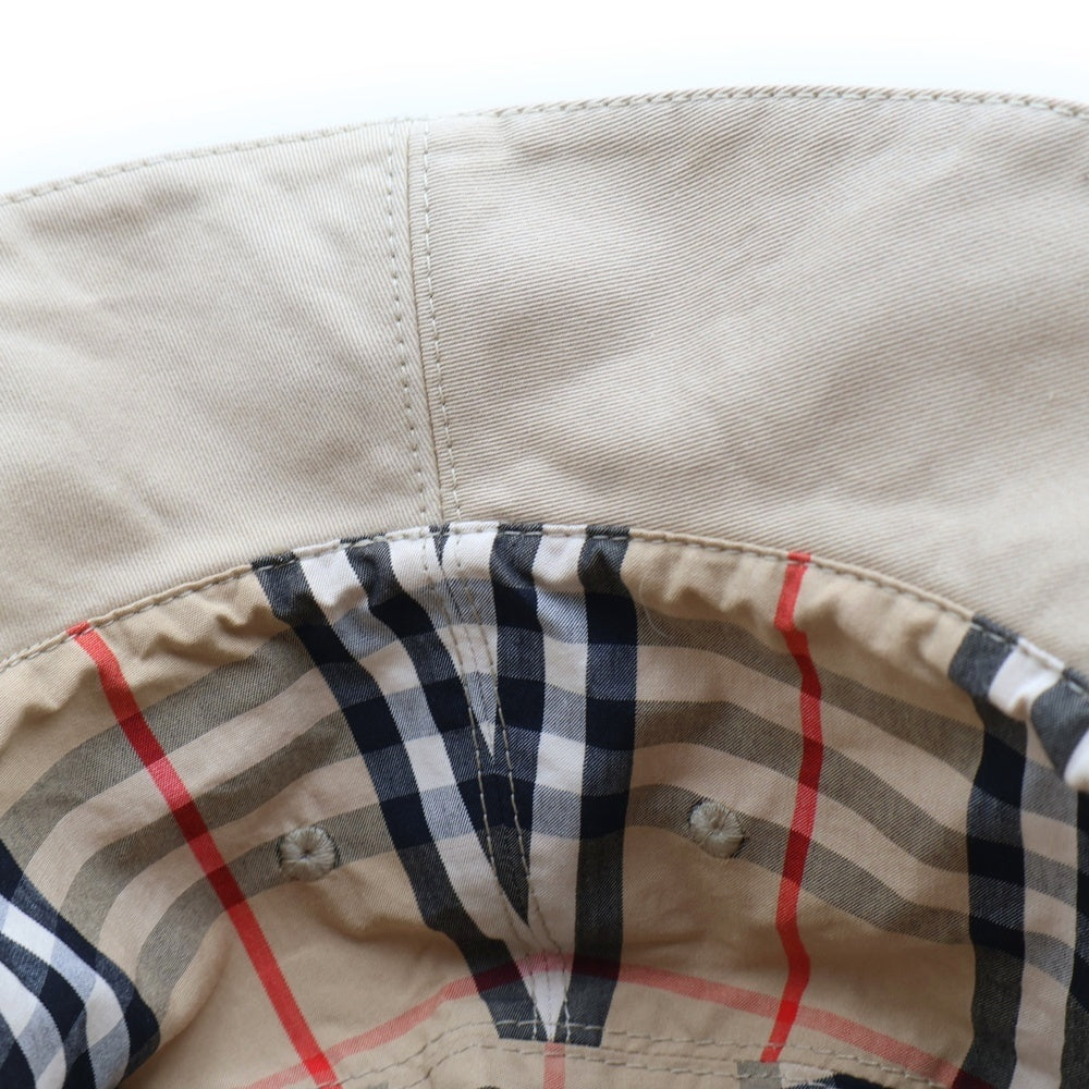 BURBERRY(バーバリー) ロゴプリント ノバチェック バケットハット ベージュ 8037598