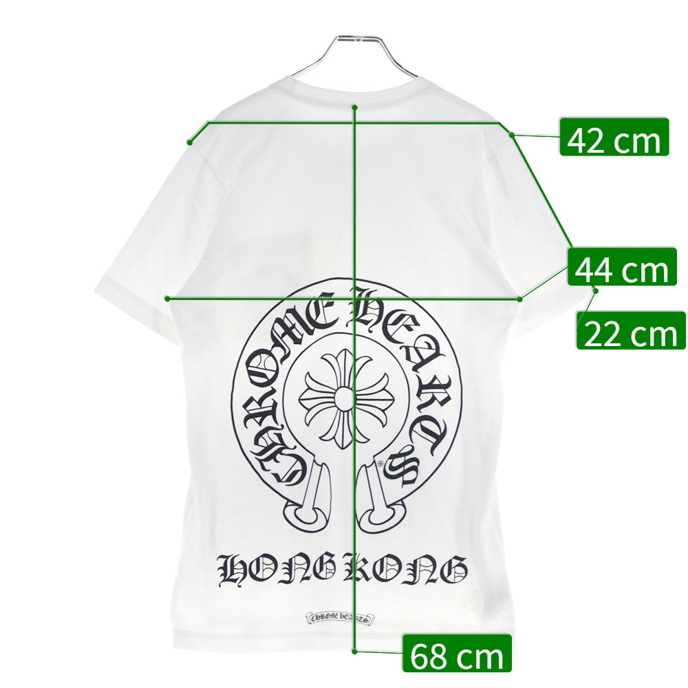 CHROME HEARTS(クロムハーツ) Honolulu Back Horseshoe Tee ホノルルバックホースシュー クルーネック半袖Tシャツカットソー ホワイト