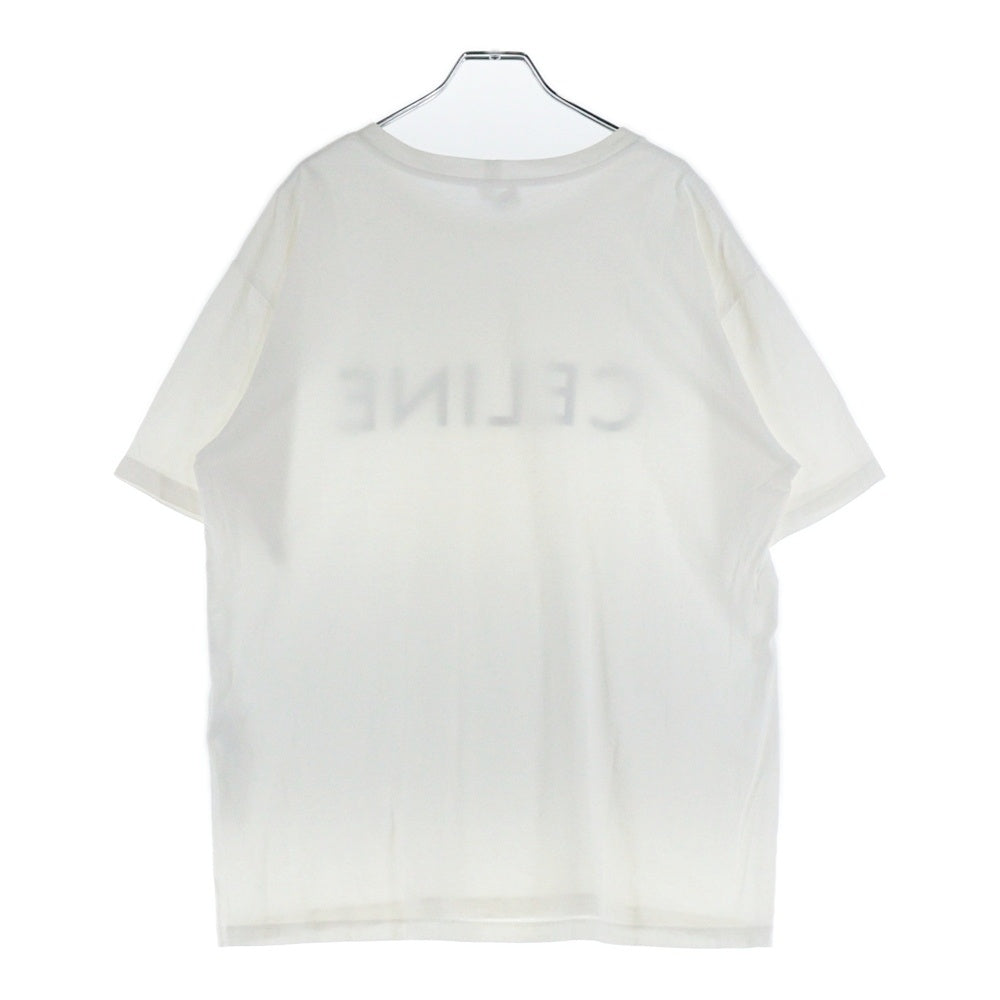 CELINE(セリーヌ) ブランドロゴ コットンジャージー ルーズ クルーネック半袖Tシャツカットソー ホワイト 2X681671Q
