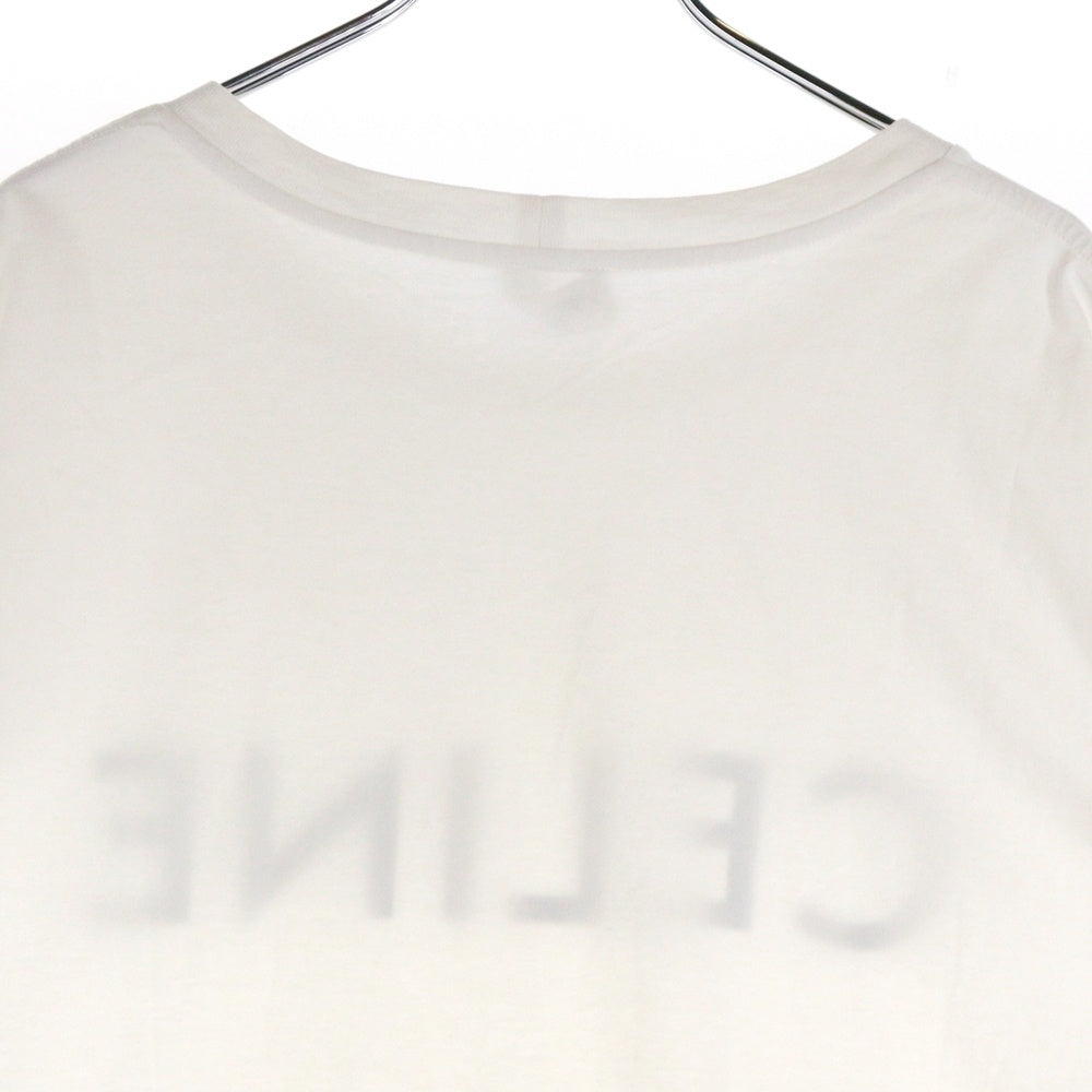 CELINE(セリーヌ) ブランドロゴ コットンジャージー ルーズ クルーネック半袖Tシャツカットソー ホワイト 2X681671Q