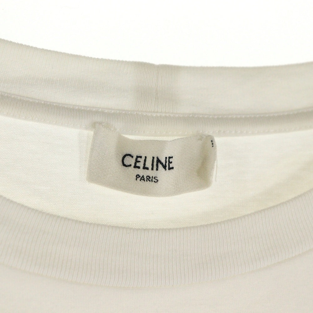 CELINE(セリーヌ) ブランドロゴ コットンジャージー ルーズ クルーネック半袖Tシャツカットソー ホワイト 2X681671Q