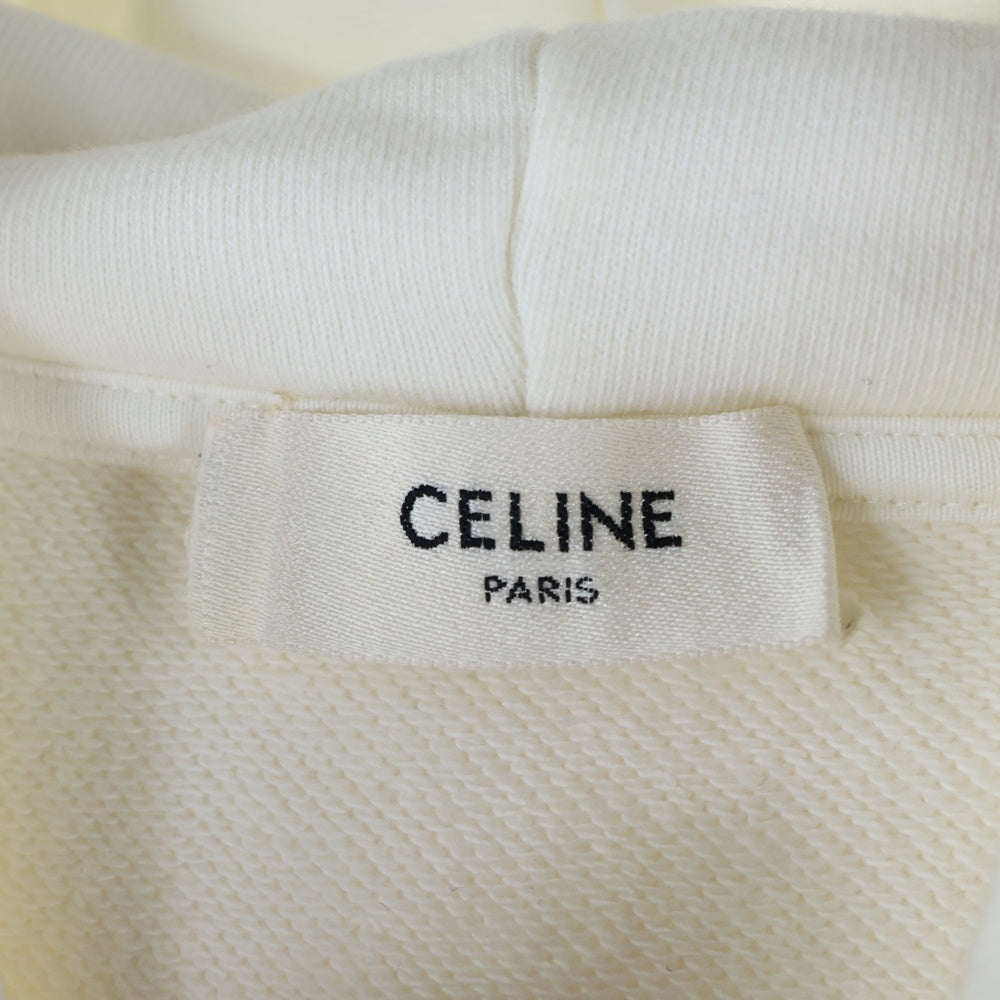 CELINE(セリーヌ) 21AW ロゴスタッズチェッカー プルオーバーパーカー ホワイト 2Y479052H