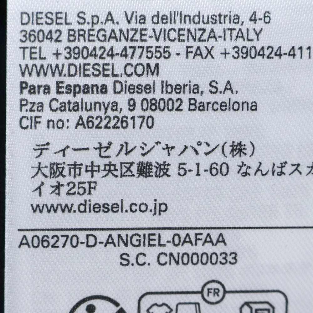 DIESEL(ディーゼル) D-ANGEL エンジェル ロゴ刺繍ミニ丈クルーネック半袖ワンピース レディース ブラック A06270 0AFAA
