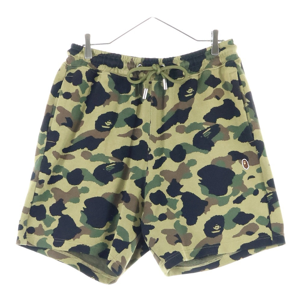 A BATHING APE(アベイシングエイプ) 1ST CAMO JACQUARD ONE POINT RELAXED FIT SWEAT SHORTS 1STカモ ジャガード1ポイント リラックスフィットスウェットショートパンツ カモ