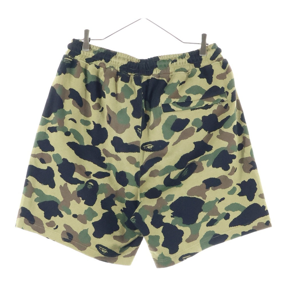 A BATHING APE(アベイシングエイプ) 1ST CAMO JACQUARD ONE POINT RELAXED FIT SWEAT SHORTS 1STカモ ジャガード1ポイント リラックスフィットスウェットショートパンツ カモ