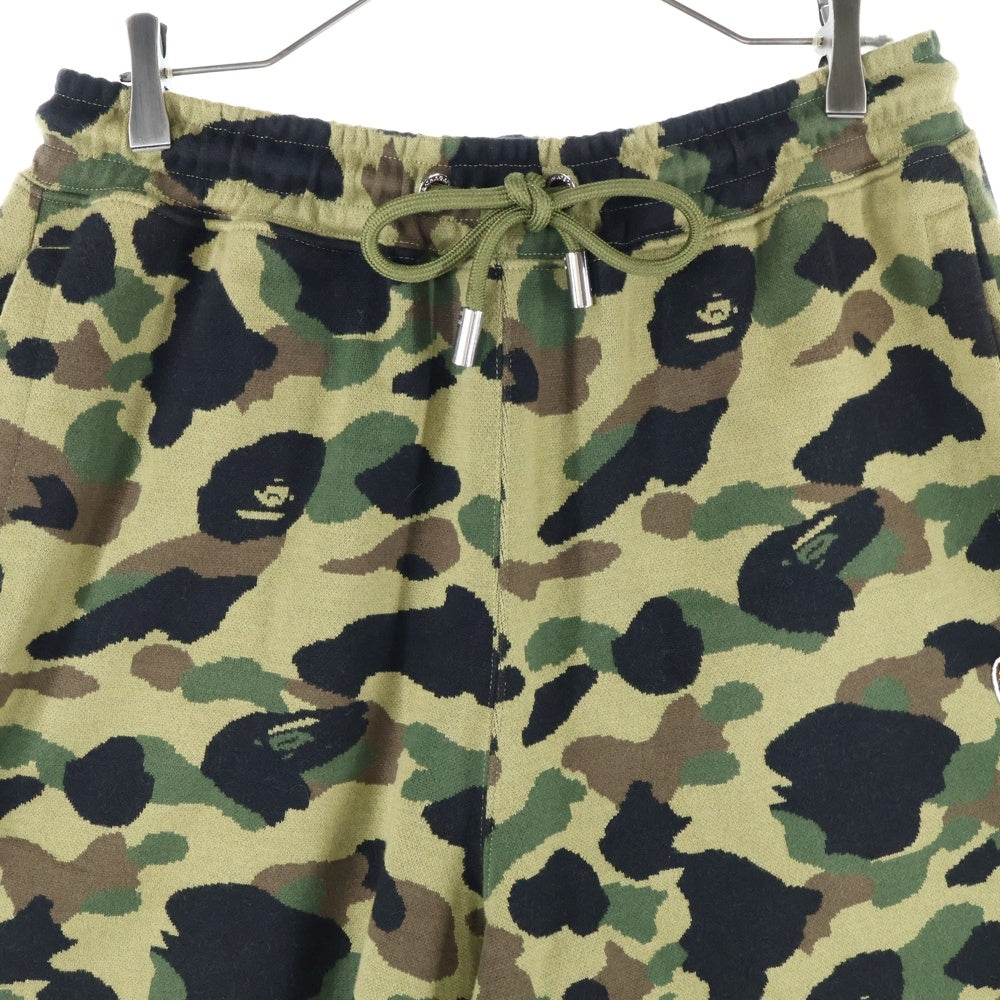 A BATHING APE(アベイシングエイプ) 1ST CAMO JACQUARD ONE POINT RELAXED FIT SWEAT SHORTS 1STカモ ジャガード1ポイント リラックスフィットスウェットショートパンツ カモ