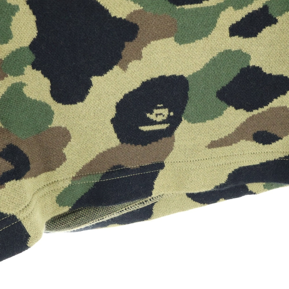 A BATHING APE(アベイシングエイプ) 1ST CAMO JACQUARD ONE POINT RELAXED FIT SWEAT SHORTS 1STカモ ジャガード1ポイント リラックスフィットスウェットショートパンツ カモ