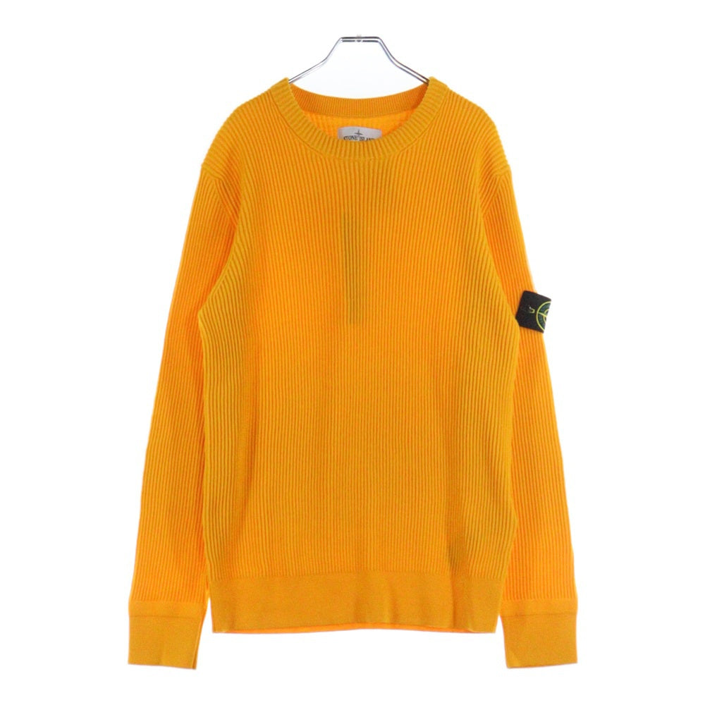STONE ISLAND(ストーンアイランド) ワッペン付き クルーネックリブニット セーター オレンジ 7715553C2