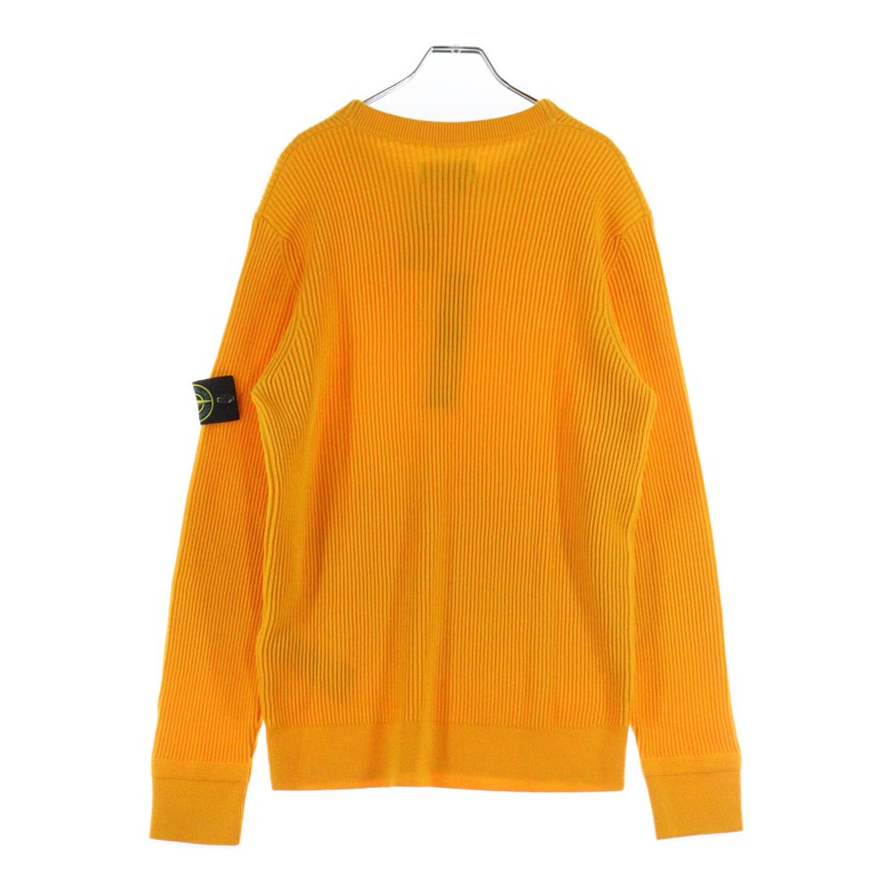 STONE ISLAND(ストーンアイランド) ワッペン付き クルーネックリブニット セーター オレンジ 7715553C2